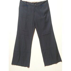 Burning Torch Womens Wide Leg Pants Sz 12 Blue Mid-Rise cotton rayon NEVER USED